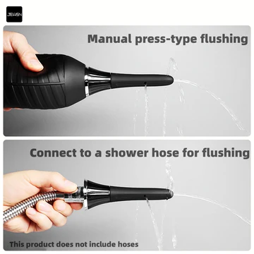 JEUSN ANAL IRRIGATOR Silicone douche enema syringe shower cleaning head anal beads butt plug attachment nozzle tip