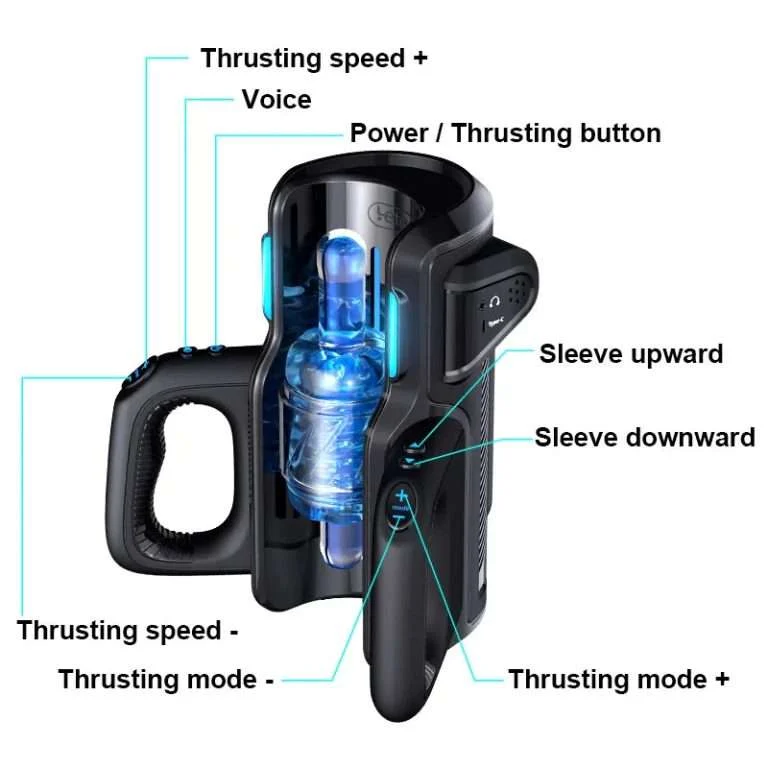 Leten Thrusting-PRO 12cm Thrusting High Speed Male Masturbator